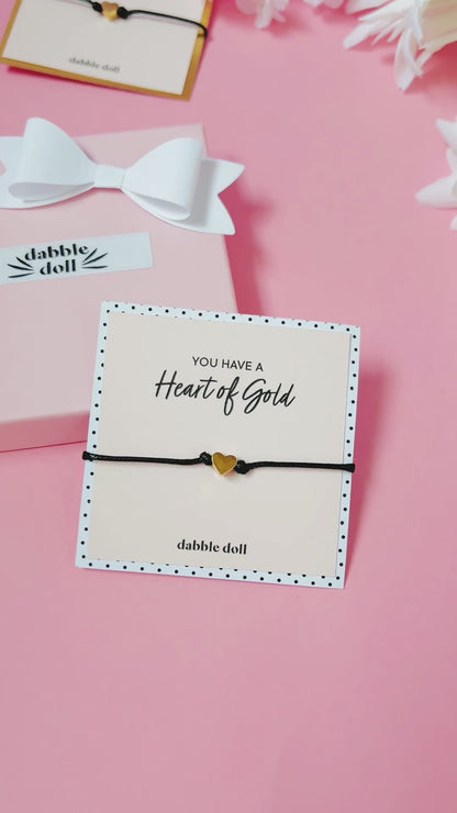 Gold Heart Bracelet - Gift Box Included