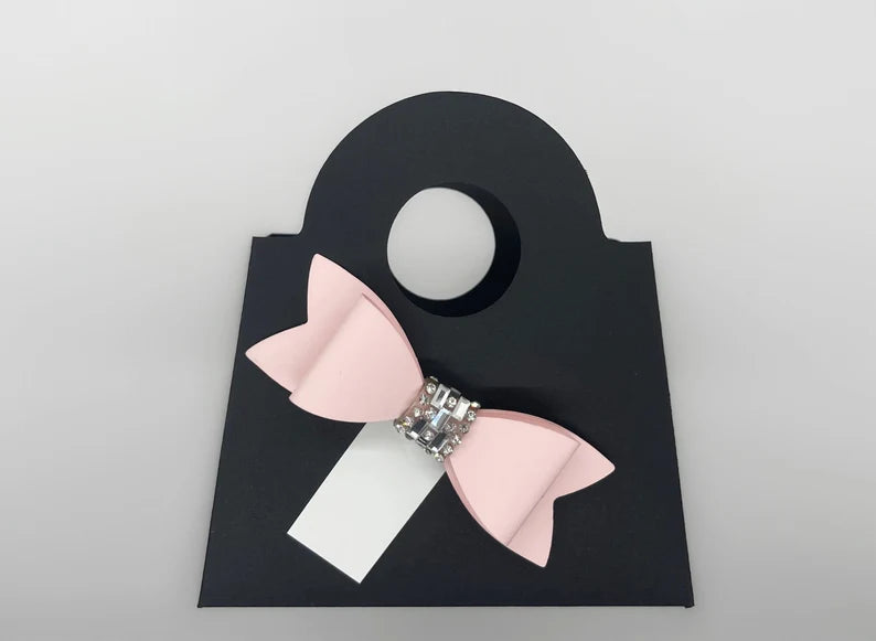 Dabble Doll Black Purse Bag with Pink Bow Accent for Girls and Women