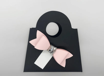 Dabble Doll Black Purse Bag with Pink Bow Accent for Girls and Women