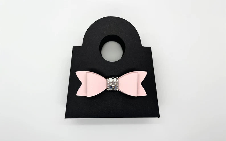 Dabble Doll Black Purse Bag with Pink Bow for Girls and Women
