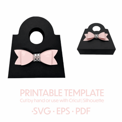Black Purse bag with a pink bow accent, perfect for girls and women to use for special occasions