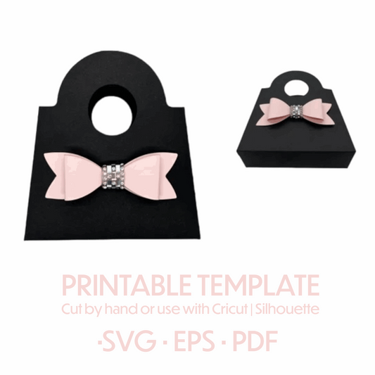 Black Purse bag with a pink bow accent, perfect for girls and women to use for special occasions