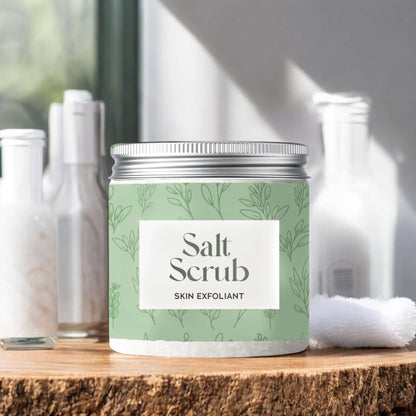 Dabble Doll Green Salt Scrub Exfoliant in a Jar for Women, Ideal Body Scrub Exfoliant for Smooth Skin
