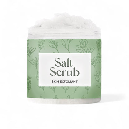 Dabble Doll Green Salt Scrub Exfoliant in a Jar for Women and Girls to Moisturize and Revitalize Skin