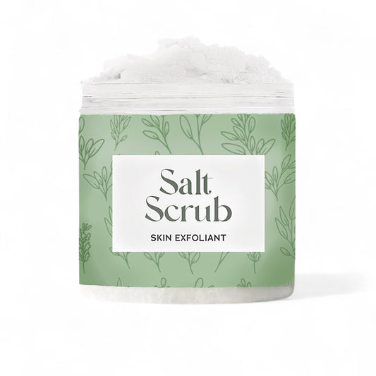 Dabble Doll Green Salt Scrub Exfoliant in a Jar for Women and Girls to Moisturize and Revitalize Skin