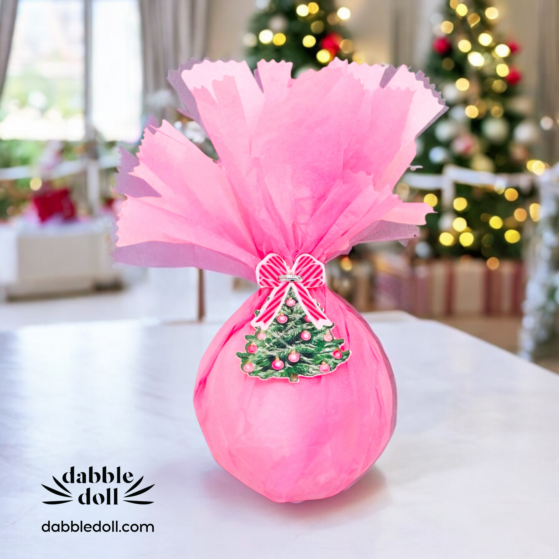 Pink scrunchie made of soft fabric perfect for girls and women for stylish hair accessories
