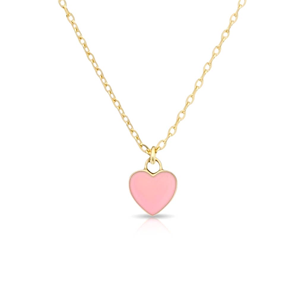 Dabble Doll Tiffanys necklace heart featuring a pink heart pendant on a delicate gold chain