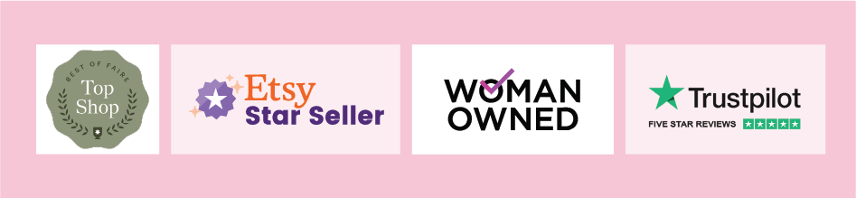dabble doll faire top shop, etsy star seller, trusted 5 star reviews on TrustPilot, woman owned business